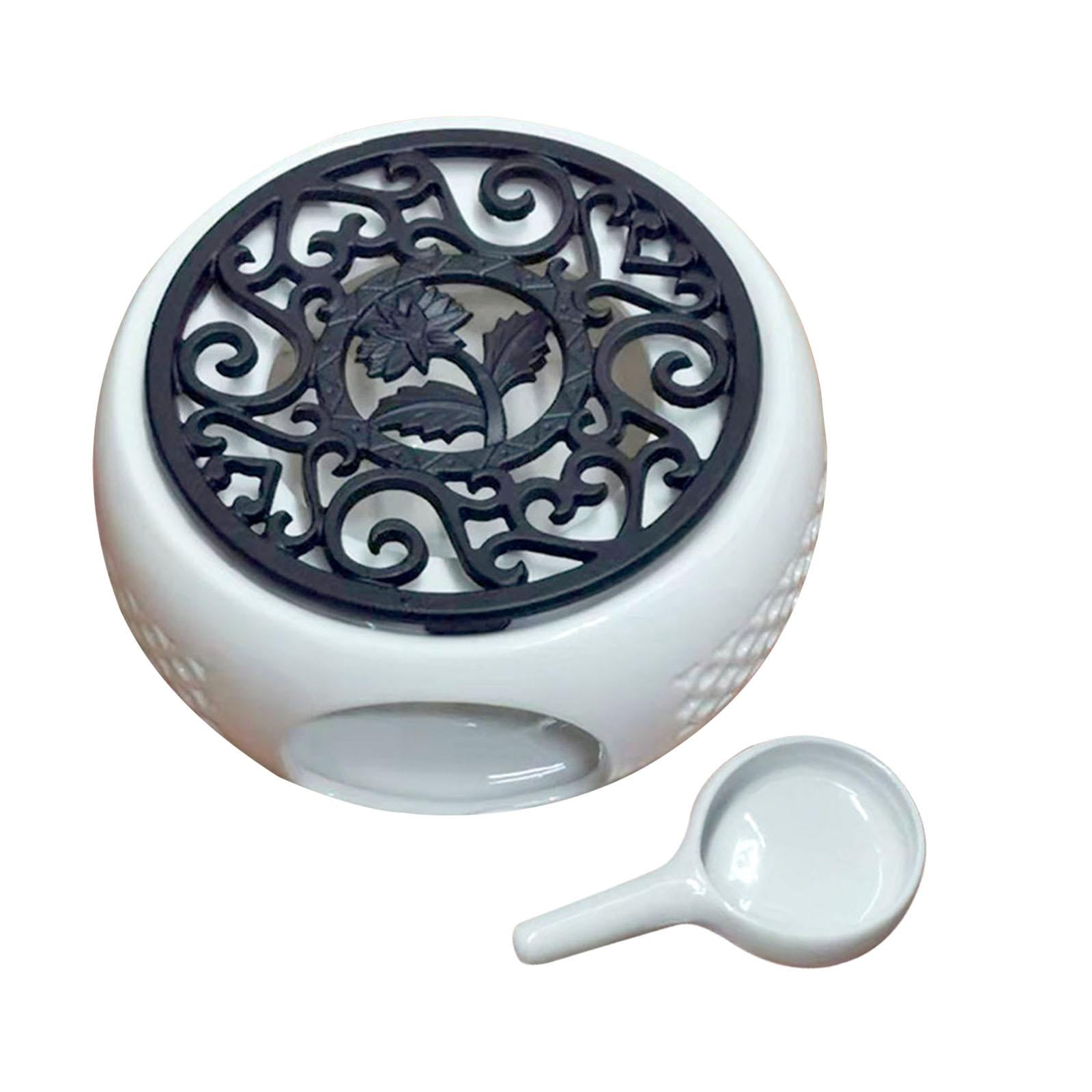 Magideal - Calentador De Tetera De Cerámica, Horno De Con Bandeja Para Velas, Calentador De Leche De Café Calefactor, Calentador , Negro