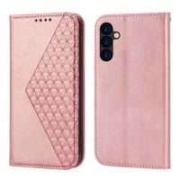 Funda Flip Foxdock Para Samsung Galaxy A24 4G , Estilo Billetera Con Diseño Rombo, Correa De Mano Y Soporte, Uso Diario