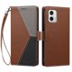 thumbnail image 3 of Cartera Plegable para Motorola Moto G73, PU Tricolor con Ranuras, Marrón, 3 of 6