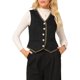 thumbnail image 1 of INSPIRE CHIC Chaleco de Blazer de Tweed sin Mangas para Mujer con Botones Abajo Cuello en V Casual de Negocios Chaleco XL Negro, 1 of 5