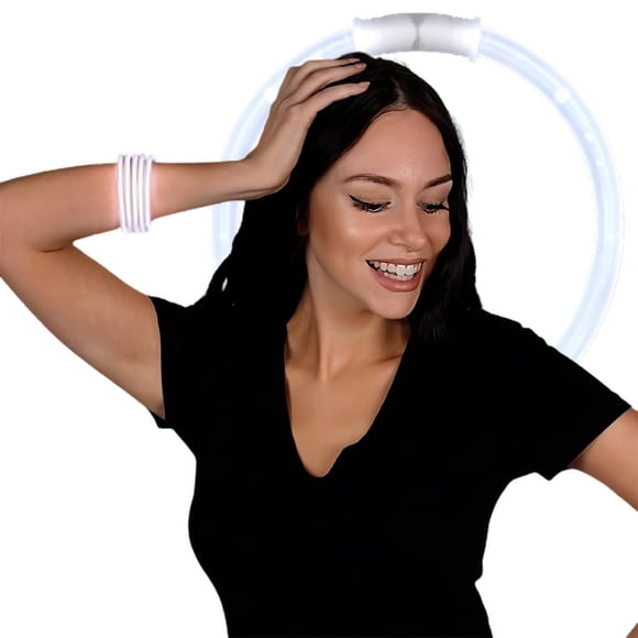 Pulseras Glow Bracelets Blinkee Shimmering Sherpa modelo White (x100)
