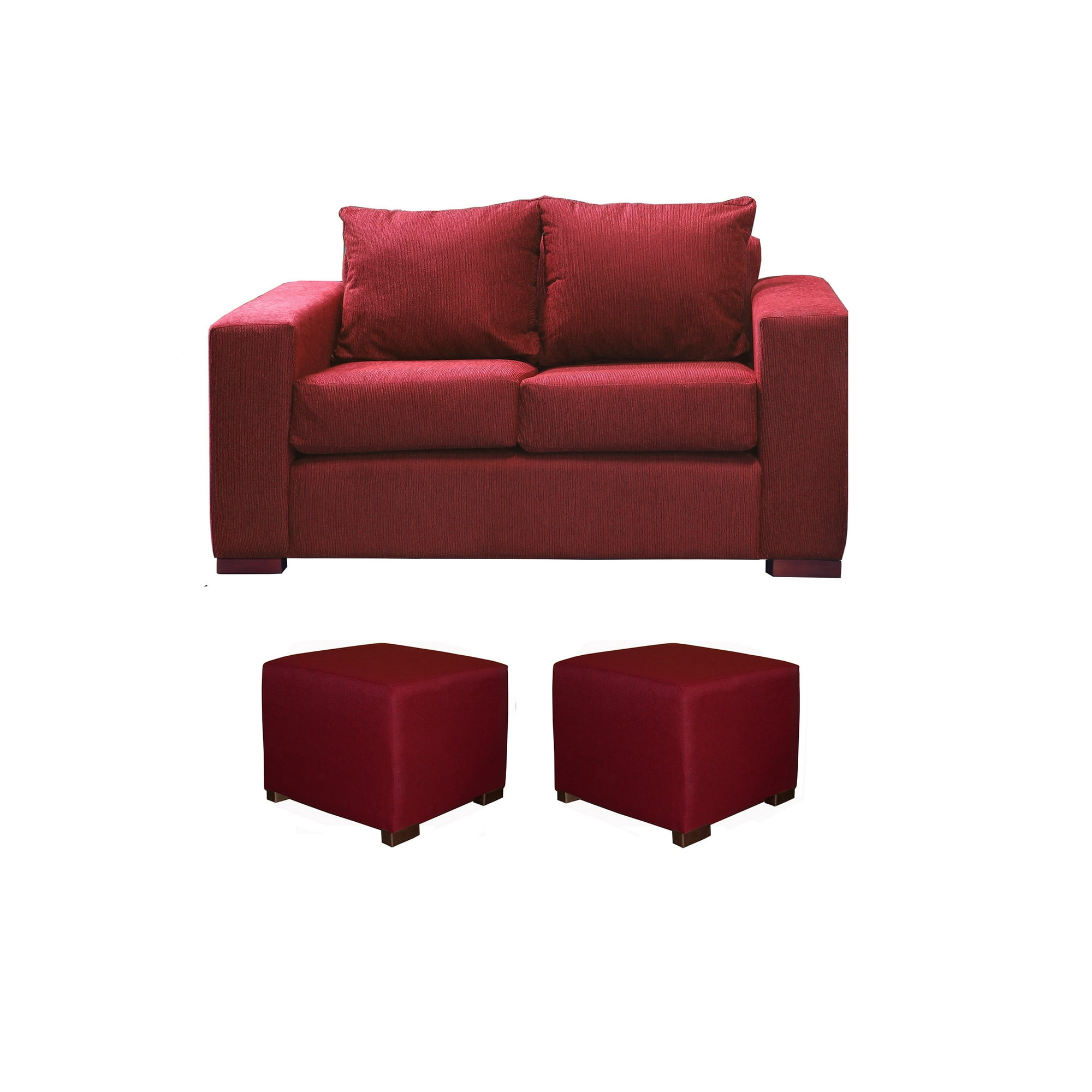 Dkora - Living Cedric 2 Cuerpos + 2 Pouf Berry