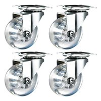 Genérico - Ruedas Giratorias Multifuncionales Transparente Set 4 Ruedas Ruedas Transparentes