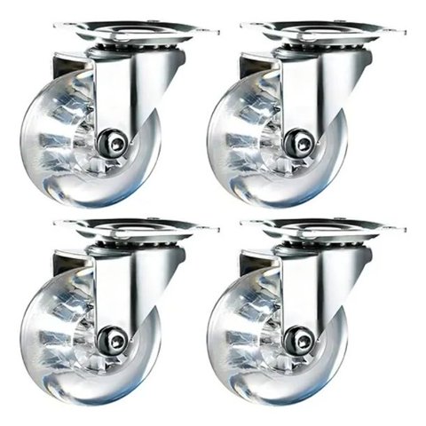 Genérico - Ruedas Giratorias Multifuncionales Transparente Set 4 Ruedas Ruedas Transparentes