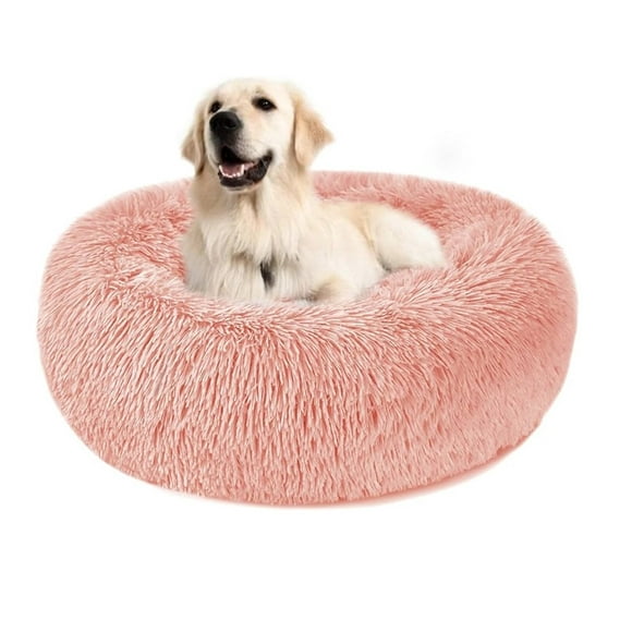 Cama Antiestres de Felpa para mascotas 80 cm - Rosado