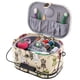 thumbnail image 3 of Cesta de costura Dritz ovalada grande con mango de metal con estampado vintage, 3 of 4