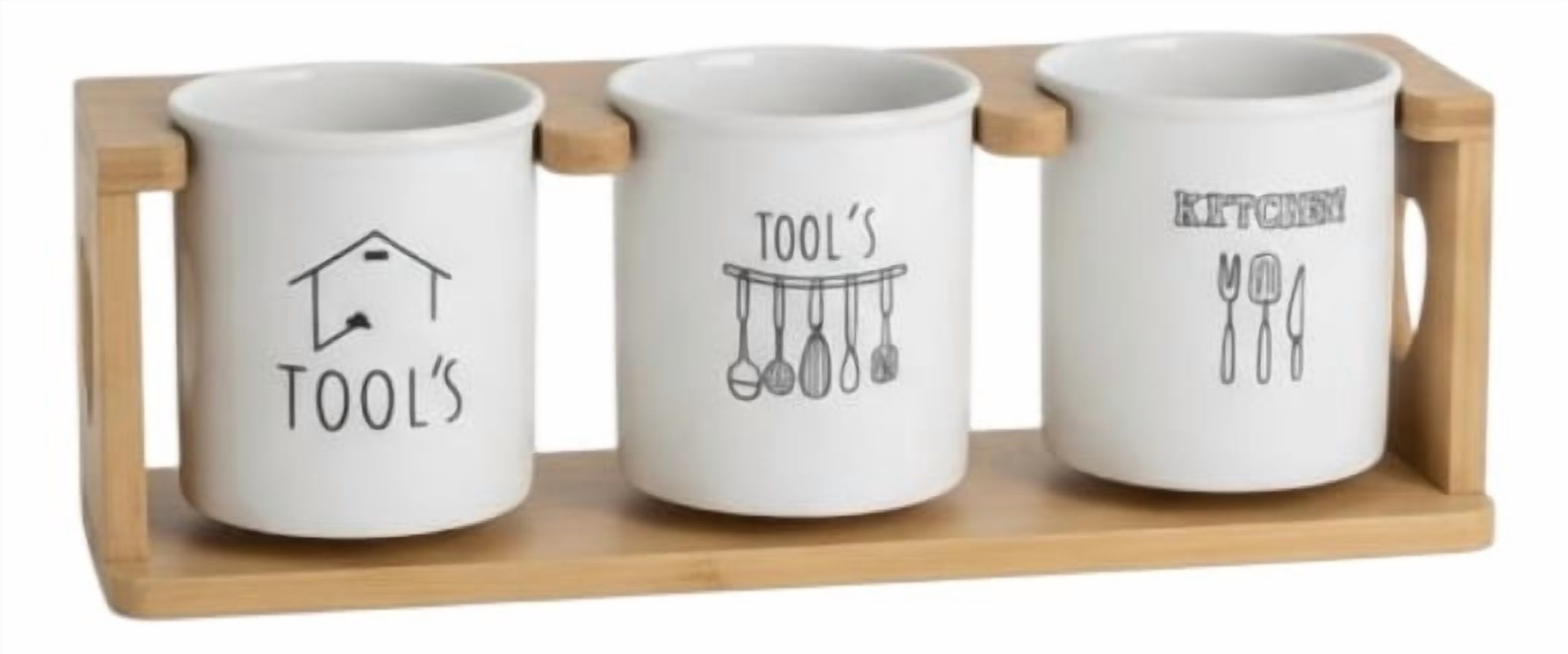 Genérico - Set Organizador Cubiertos Utensilios Moderno 3 Pzas Jhn