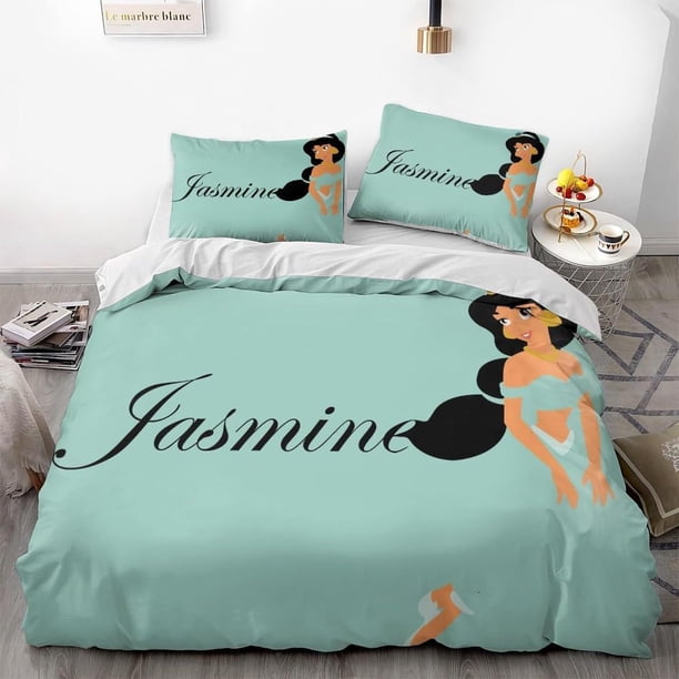 Magic-Lamp-Jasmine Princess Duvet Cover Soft 3D Printed Bedding Set with Comforter Cover