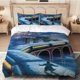 thumbnail image 1 of 3pcs Polar Express Train in Snowy Night Fantasy Scene Printed Bedding Set Duvet Cover + 2 Pillowcases, 1 of 1