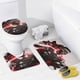 thumbnail image 4 of Bukayo Saka-theme 4-Piece Shower Curtain Set with Rugs, Waterproof Bathroom Decor Set Includes Bath Mat, U-Shaped Rug, Toilet Lid Cover and Curtain with Hooks, 4 of 6