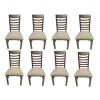 Koliat - Pack 8 Sillas Nemesis Nogal Tapiz Beige