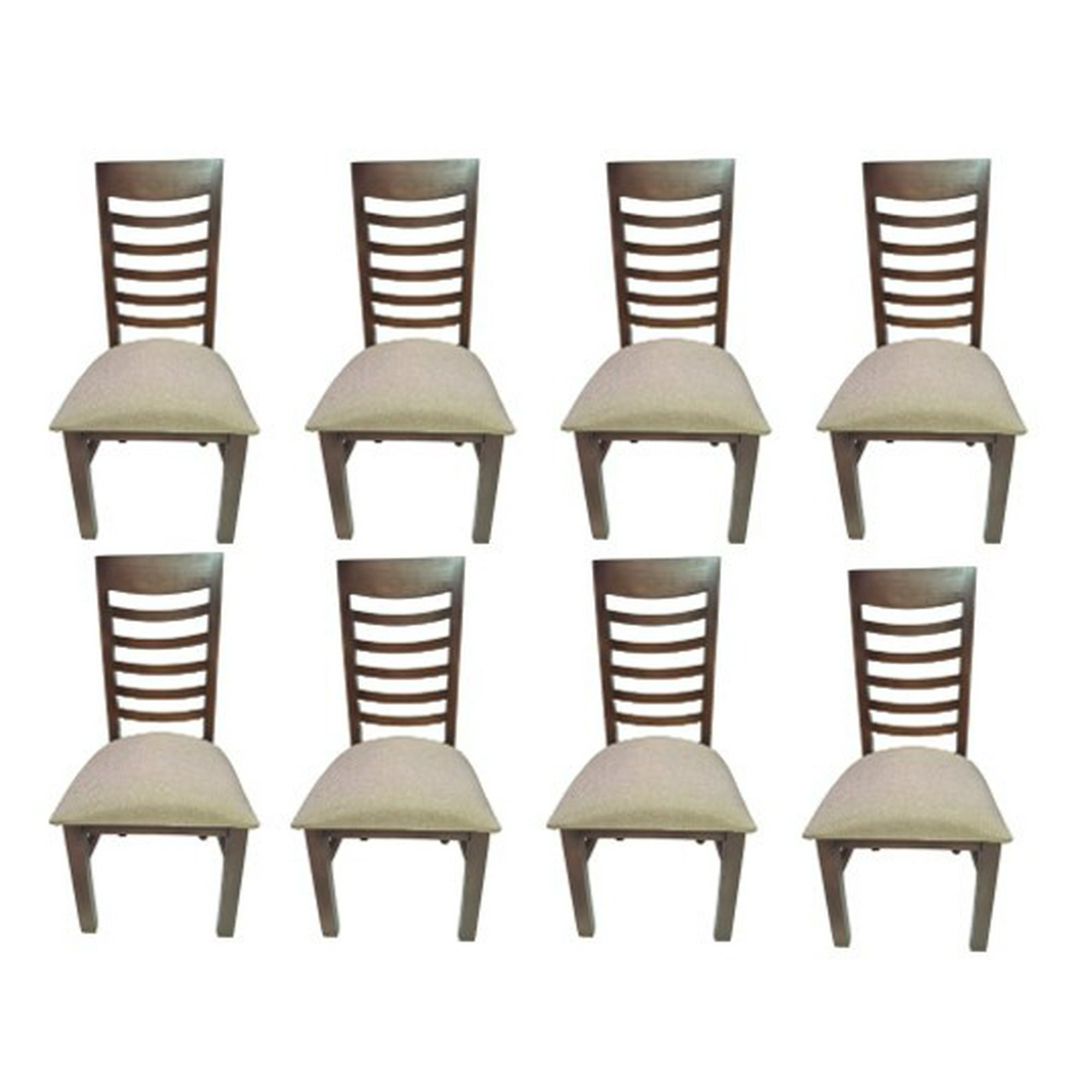 Koliat - Pack 8 Sillas Nemesis Nogal Tapiz Beige