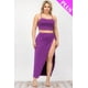 thumbnail image 3 of Conjunto De Dos Piezas De Top Corto Camisola Y Falda Larga Con Abertura Frontal En El Muslo Morado (talla Grande Para Mujer), 3 of 5