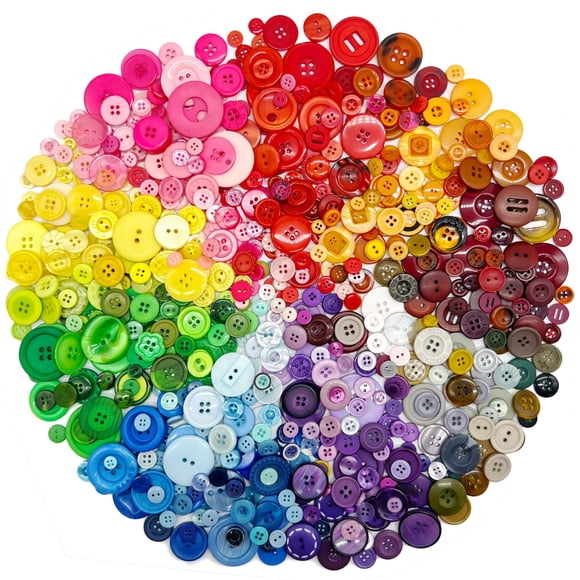 Botones de resina Haawooky, 500 a 700 unidades, colores surtidos, 0,7 a 2,5 cm
