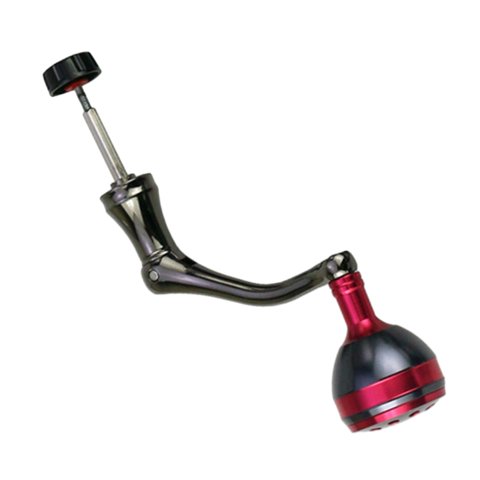 Magideal - Mango De Carrete De Pesca, Empuñadura De Balancín Universal Con Perilla Redonda Para Ambas Manos, Pieza De Repuesto De Empuñadura Basculante, Mango De Rojo L