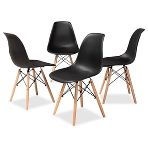 Pandalino - Pack 4 Sillas Eames Negras | Ideal Hogar Y Oficina