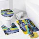 thumbnail image 4 of Batwheels theme 4 piece Shower Curtain Set With Rugs Waterproof Bathroom Decor Set Includes Bath Mat U shaped Rug Toilet Lid Cover And Curtain With Hooks, 4 of 6