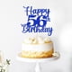 thumbnail image 5 of Decoración para tartas Kaoenla Happy 56th Birthday 56 años con purpurina azul, 5 of 8