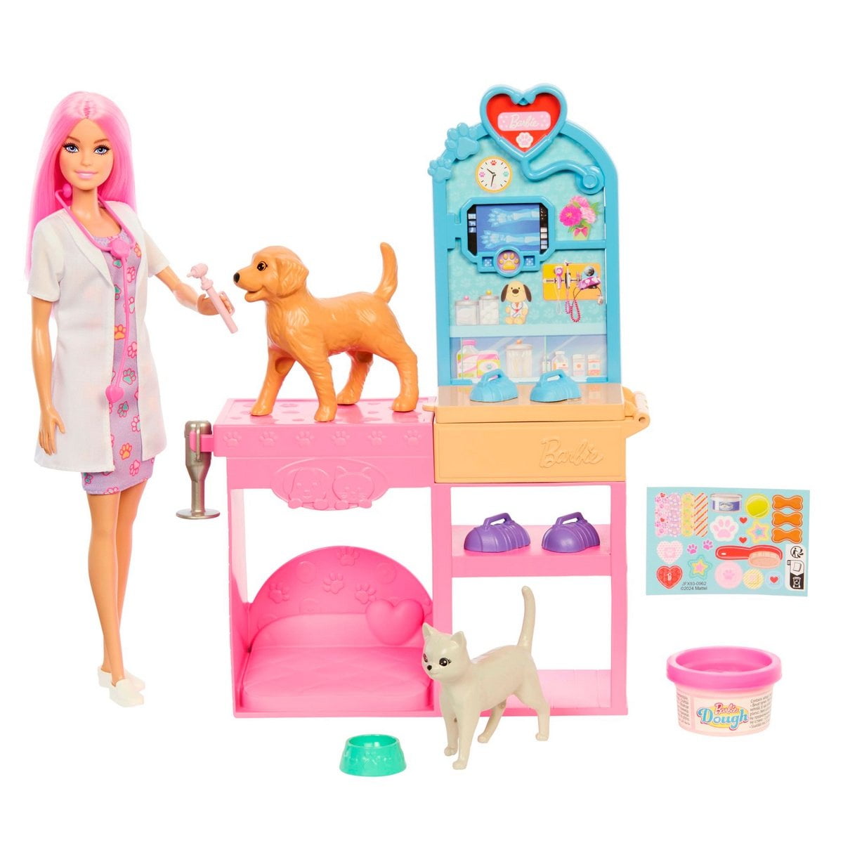 Barbie Veterinaria Profesiones Muñeca Mascotas Accesorios 4+