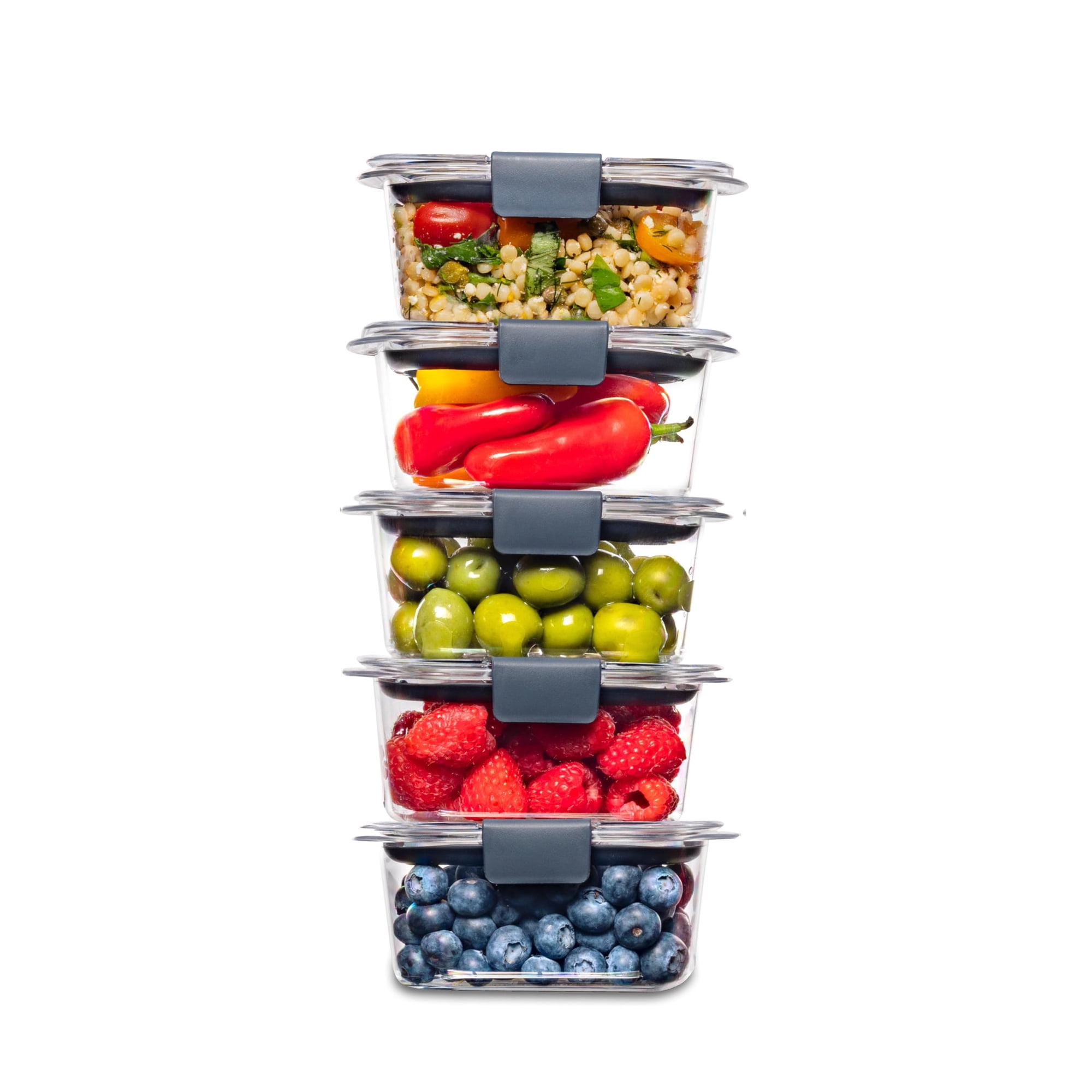 Contenedores De Almacenamiento De Alimentos Rubbermaid Brilliance, 1,3 L, Paquete De 5