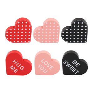 Magideal - 6 Letreros De Madera Para El Día De San Valentín, Decoración De Mesa, Centros De Mesa, Letreros De Madera, Letrero De Corazón Para Decoración De Recue