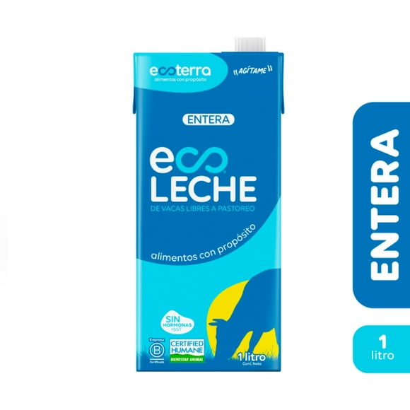 Leche de Vacas Libres a Pastoreo Entera, 1 L