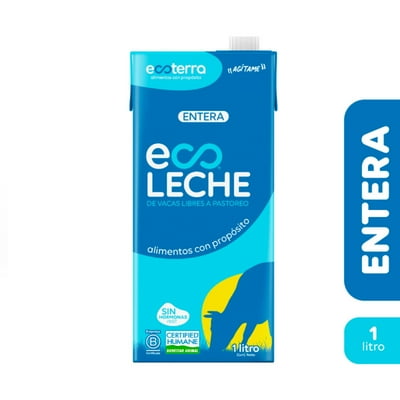 Leche De Vacas Libres A Pastoreo Entera 1 L Ecoterra