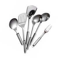 Disparo - Set 6 Piezas Cucharones Cocina 37Cm Design Plateado Multicolor