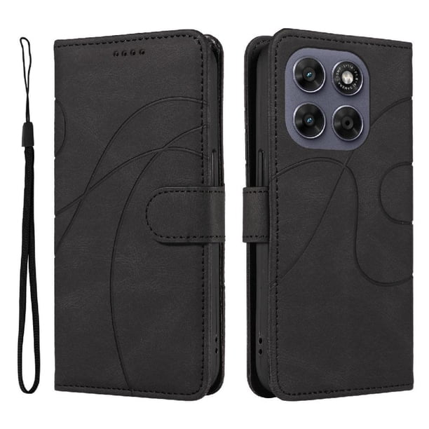 Funda tipo cartera con tapa para Motorola MOTO G67 5G con tarjetero, soporte y cubierta magnética Negro