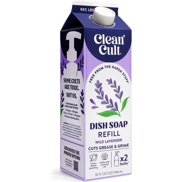 Detergente para platos Cleancult 946 ml – Recarga de lavanda silvestre