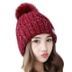 thumbnail image 1 of Gorro de invierno para mujer, moderno, abrigado, plegable, sólido, tejido, grueso, para invierno, 1 of 5