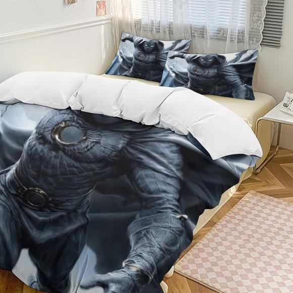 Moon Knight Family Bed 3 Piece Set Personalized Bedding Decor for Kids And Teens Anime Student Dormitory Cover