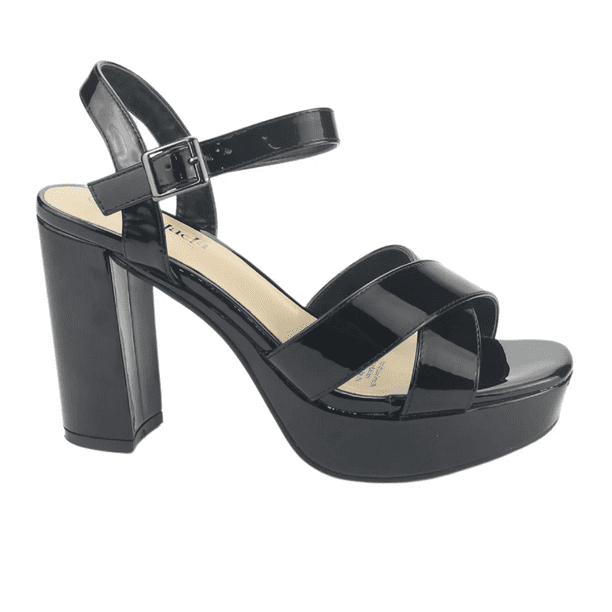SANDALIAS DE FIESTA CHALADA NEGRO CHAROL MUJER 5-VINA-1 - Talla 36