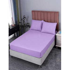 Genérico - Juego Sabana Bj Poli Algodon 200 Hilos 1.5 Plaza Color Lila
