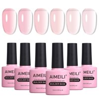 Esmalte De Uñas En Gel Aimeili Nude Pink Builder Base, 10 Ml X 6 Unidades