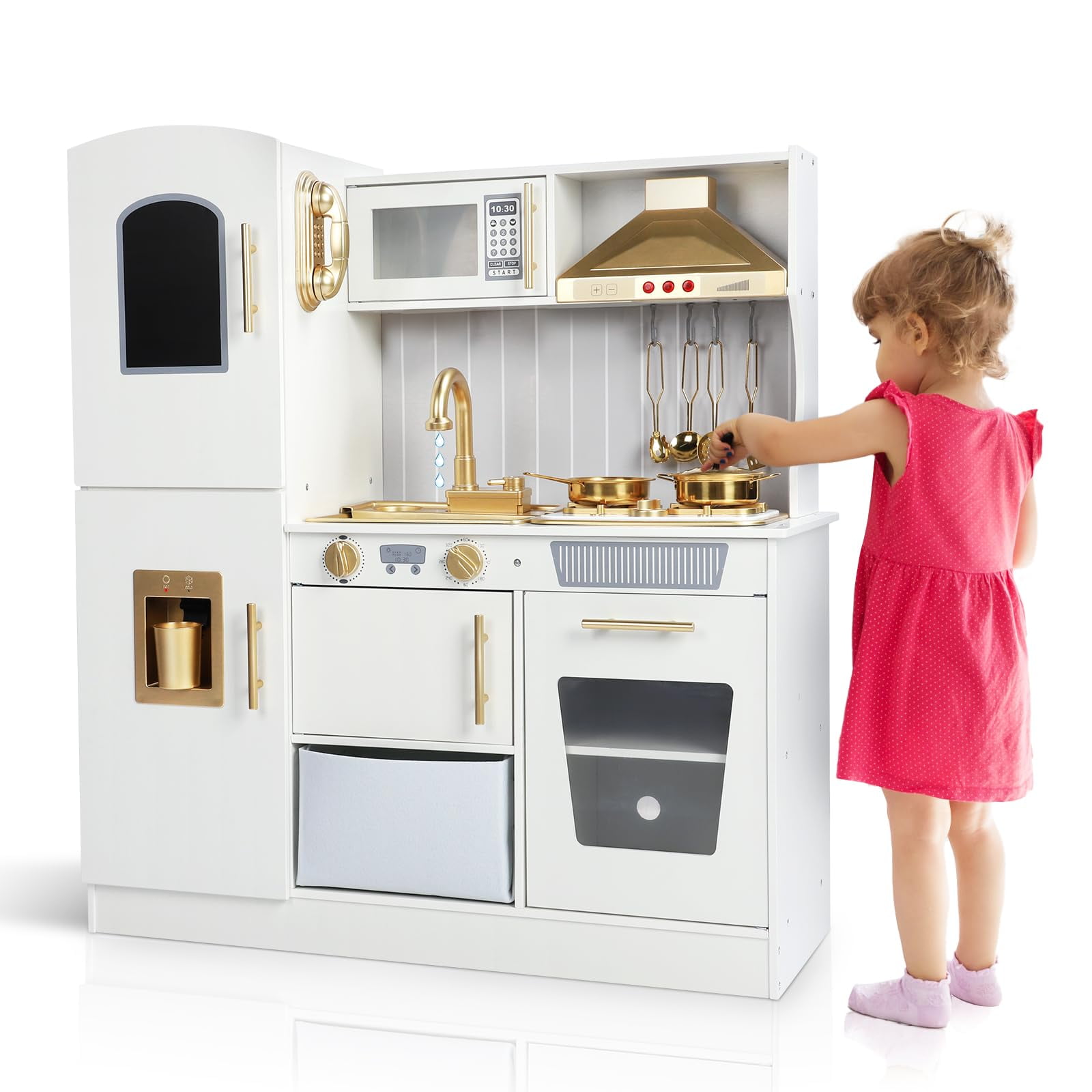 Cocina Infantil Itefdtutne De Madera Con Luces Y Sonidos