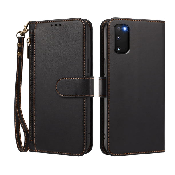 Funda Tipo Billetera para samsung galaxy S20 FE con Soporte y Bolsillo con Cierre Negro