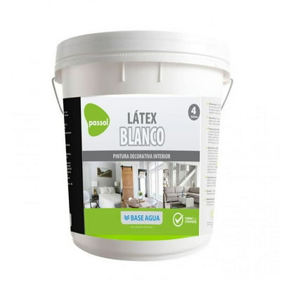 Pintura Látex Base Agua Blanco 4 Gl  Passol