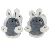 El Edén - Pantuflas De Felpa Diseño De Conejo, Anime, Kawaii Color Gris Talla 36-37