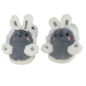 El Edén - Pantuflas De Felpa Diseño De Conejo, Anime, Kawaii Color Gris Talla 34-35