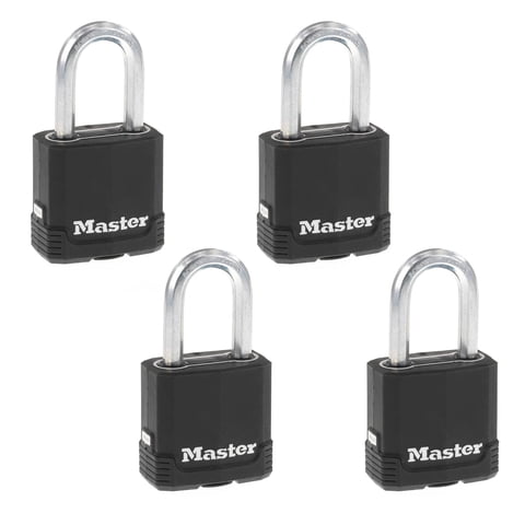 Candado Con Llave Negra Para Exteriores Padlock Master Lock M115Xqlf, Paquete De 4