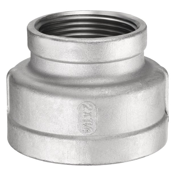 Acoplamiento reductor Uxcell 2" x 1-1/4" NPT rosca hembra 304 acero inoxidable adaptador de tubería para agua, aceite, gas