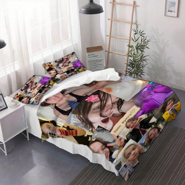 3pcs Emma Myers Life Photos Duvet Cover Set - Bedding Soft Quilt and Pillowcase Covers for All Seasons