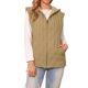 thumbnail image 1 of INSPIRE CHIC Chaleco Acolchado para Mujer de Invierno sin Mangas Sobredimensionado con Capucha y Cremallera M Caqui, 1 of 6