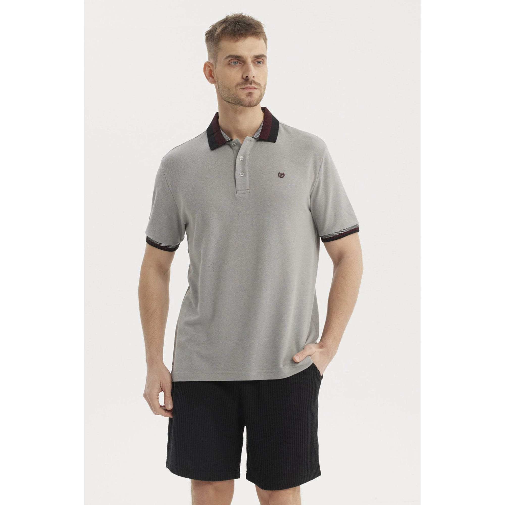 Fashionspark - Polera Hombre Cuello Polo Gris