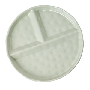 Magideal - Plato De Control De Porciones, Bandeja De Cerámica Para Servir, Vajilla Para Fiestas En Casa, Aperitivos De Queso, Plato Dietético Antideslizante Para Verde Redondo