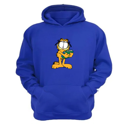 Genérico - Polerón Canguro Garfield Azul Talla M Unisex