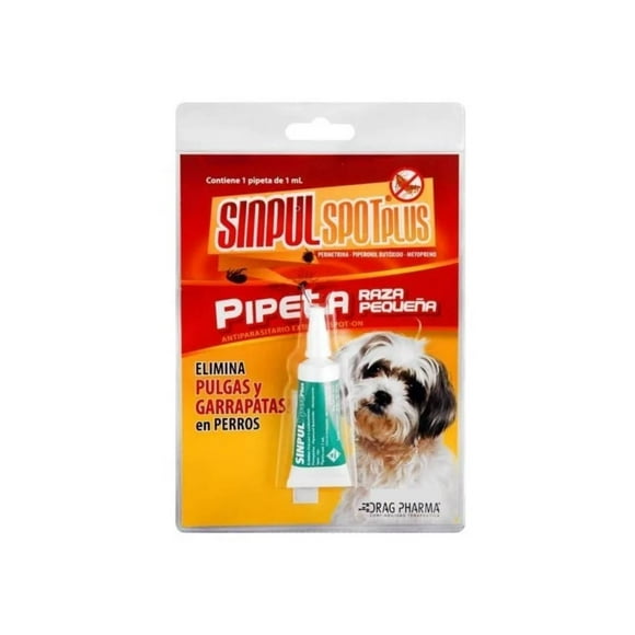 Pipeta Antigarrapata Sinpul Spot Plus Raza Pequeña Hasta 5kg