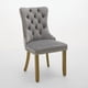 thumbnail image 2 of A&A Furniture, Nikki Collection Modern, High-end Tufted Solid Wood Contemporary Velvet Upholstered Dining Chair with golden Wood Legs Nailhead Trim 2-Pcs Set, Milky White,SW1401LG, 2 of 3