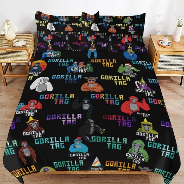 Gorilla Tag Bedding Set Duvet Cover Comfortable and Lightweight Cartoon Bedding 3 Piece Bed Set